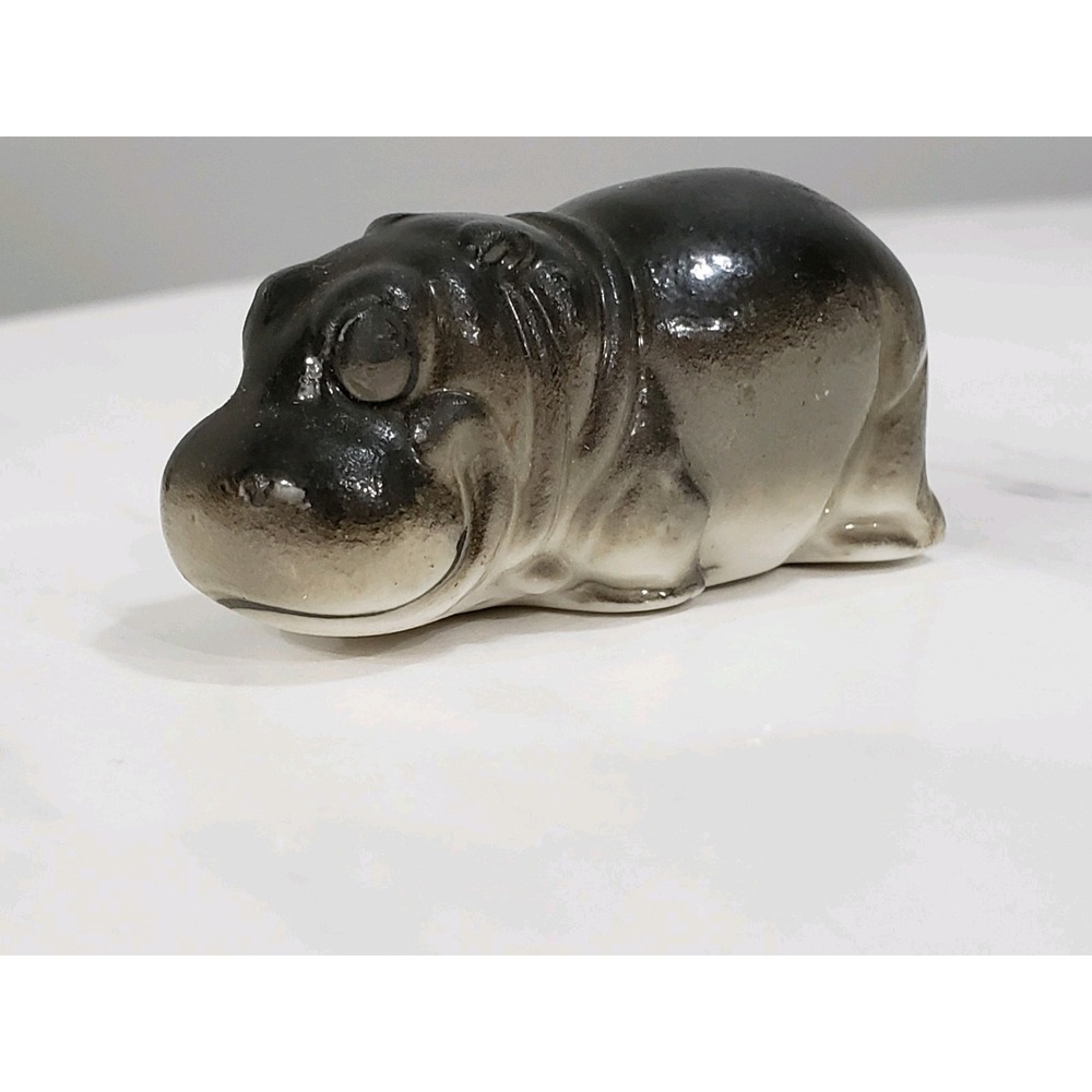 Vintage Miniature Baby Hippo‎ Hippopotamus Ceramic Trinket Mini Decor House - Picture 5 of 5
